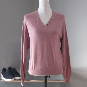 NEW VKOO Mauve Red & Silver Knit Pullover Size S